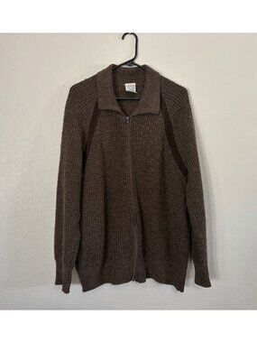 Vintage St Michael Sz Large Brown Zip Cardigan Curt Cobain Esque Grunge